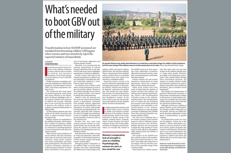 OP-ED: What’s needed to boot GBV out of the military