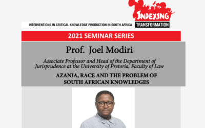 SEMINAR: Azania, Race and the Problem of South African Knowledges